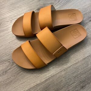 Reef Women's Double Strap Slide Sandals in Tan Brown
